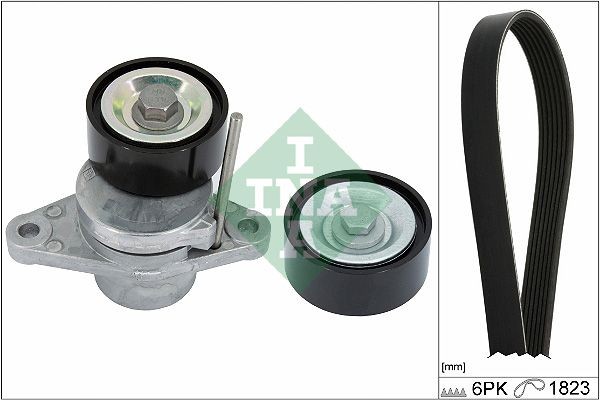 INA Jeu de courroies trapézoïdales à nervures 529 0366 10 Courroie striée INA 110 529 0366 10 pas cher