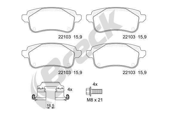 BRECK Brzdové doštičky/platničky 22103 00 704 00 Brzdové platničky BRECK MITSUBISHI 22103 00 704 00
