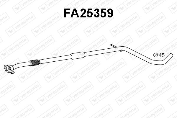 VENEPORTE Panela de escape dianteira FA25359 Panela de escape dianteira VENEPORTE FIAT FA25359