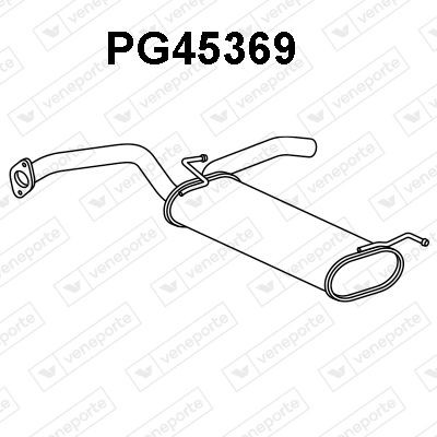 VENEPORTE Panela de escape traseira PG45369 PG45369 Silenciador traseiro PEUGEOT 206 VENEPORTE