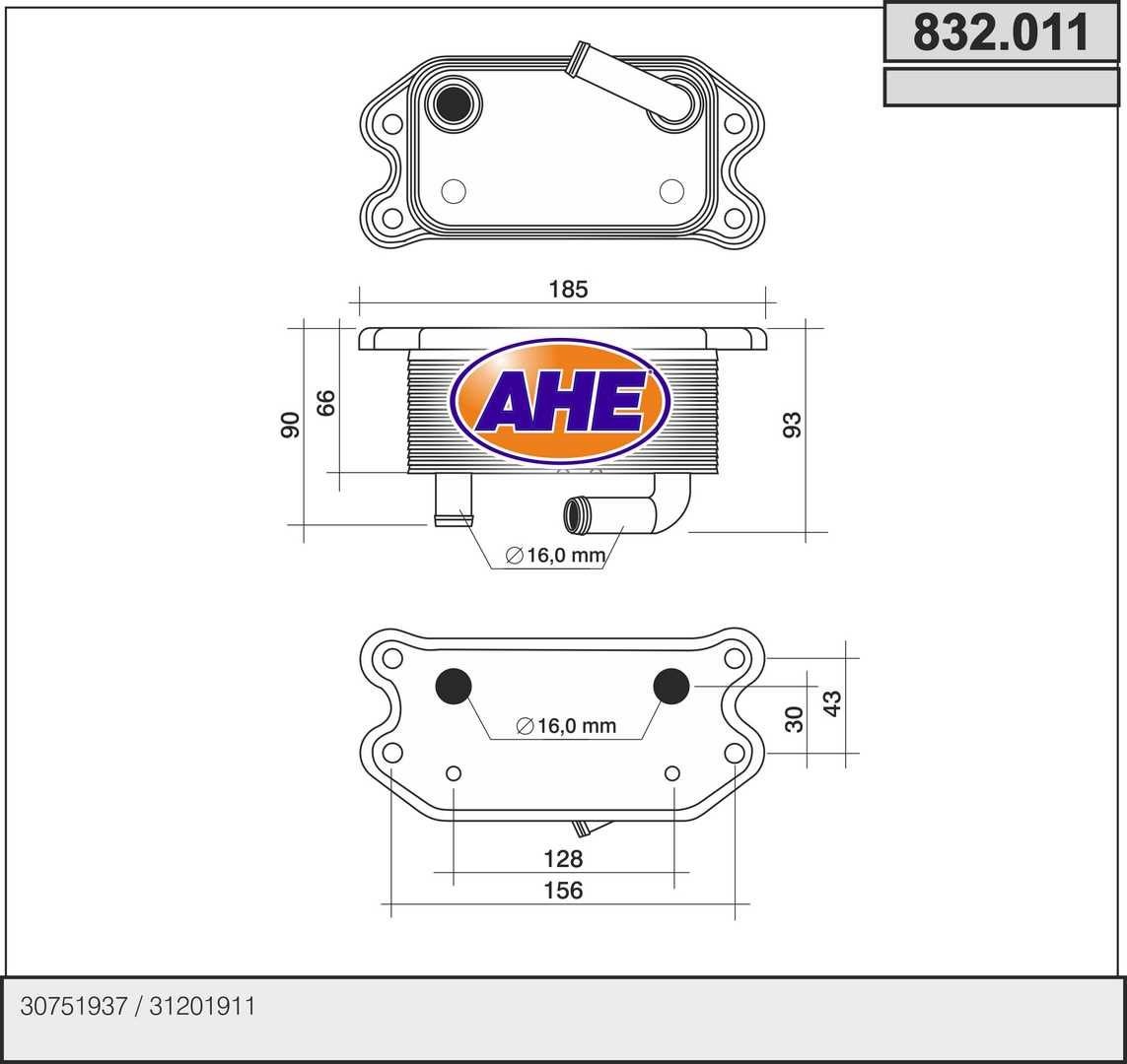 AHE Radiatore olio motore 832.011 832.011 costo Radiatore olio AHE VOLVO XC60