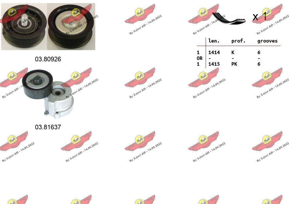 AUTOKIT Ozubený klinový remeň - Sada 06.0105 06.0105 Ozubený klinový remeň AUTOKIT SEAT IBIZA