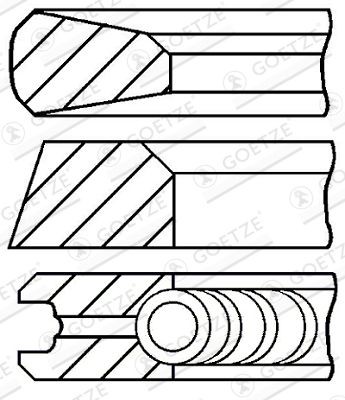 GOETZE ENGINE Piston Ring Kit 08-784800-00 GOETZE ENGINE 08-784800-00 Ford Transit MK5 piston ring set replacement