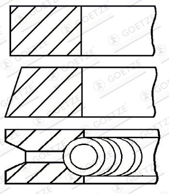 Σετ δακτυλίων εμβόλου GOETZE ENGINE 08-961807-00 GOETZE ENGINE 08-961807-00 Ελατηρια εμβολου SUZUKI ALTO 2001