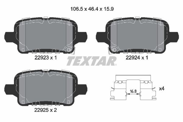 TEXTAR Brake pad set 2292301 2292301 TEXTAR brake pads for CHEVROLET CAPRICE CLASSIC