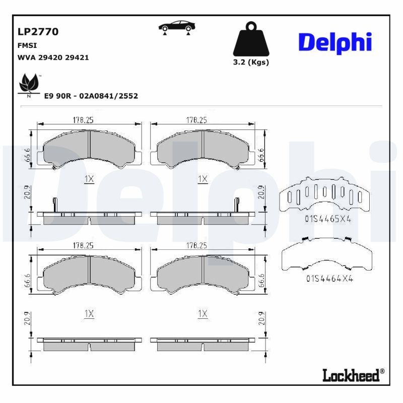 DELPHI Brake pad set LP2770 DELPHI LP2770 ISUZU D-Max III Platform / Chassis (TFR, TFS) rear brake pads