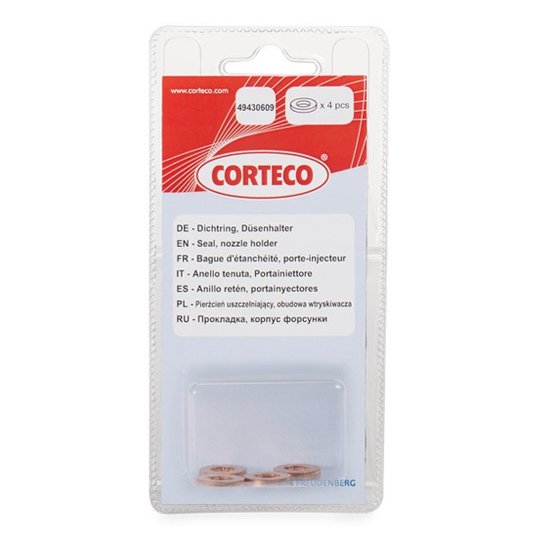 CORTECO Τσιμούχα, βάση μπεκ 49430609 CORTECO 49430609 Σετ τσιμούχες μπεκ ψεκασμού Fiat Bravo 182 τιμες