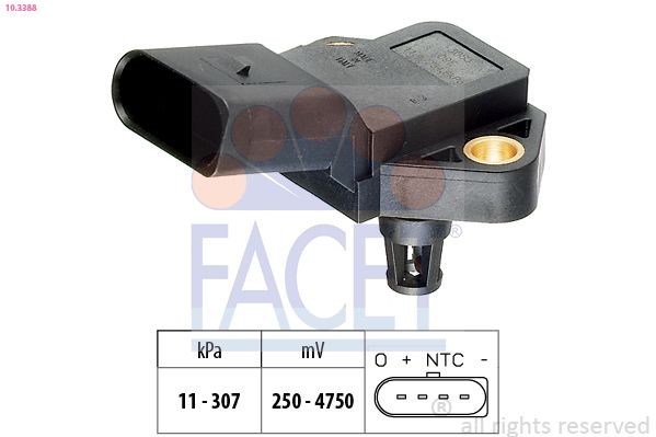 FACET Turbodruksensor 10.3388 FACET 10.3388 Turbodruksensor SEAT Leon Van / Hatchback (5F1) 1.2 TSI 110 Pk 2017