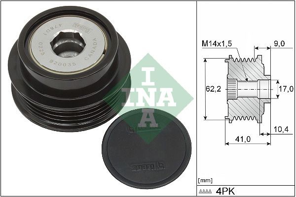 INA Alternator Freewheel Clutch 535 0338 10 INA 535 0338 10 Hyundai COUPE freewheel clutch alternator price