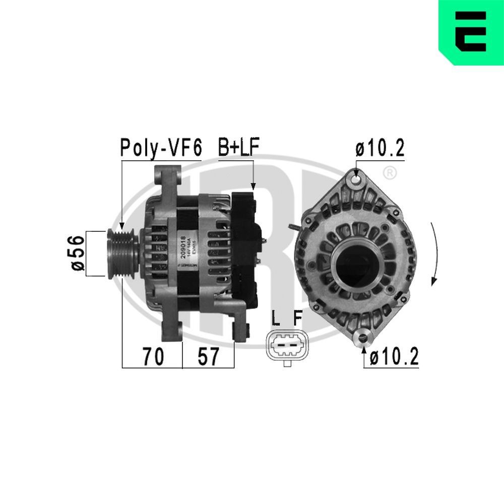 ERA Alternator 209018A Opel MOKKA ERA alternator 209018A