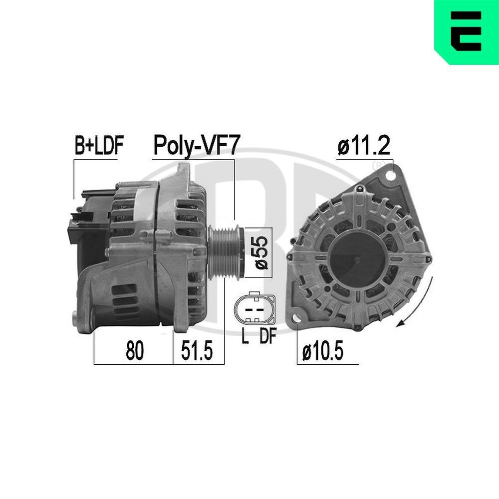ERA Alternátor 209183A Alternátor ERA Fiat STRADA 209183A
