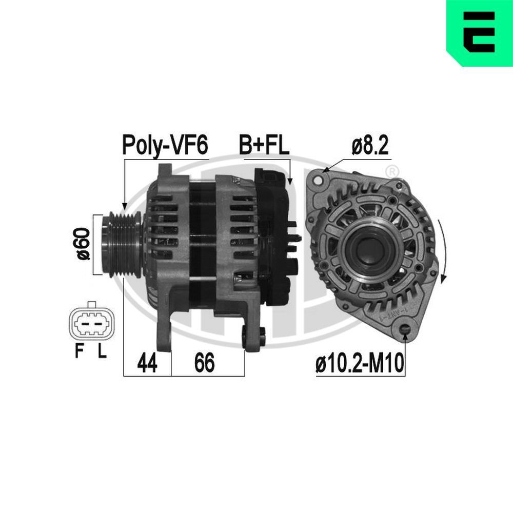 ERA Alternator 209388A Opel MOKKA ERA alternator 209388A