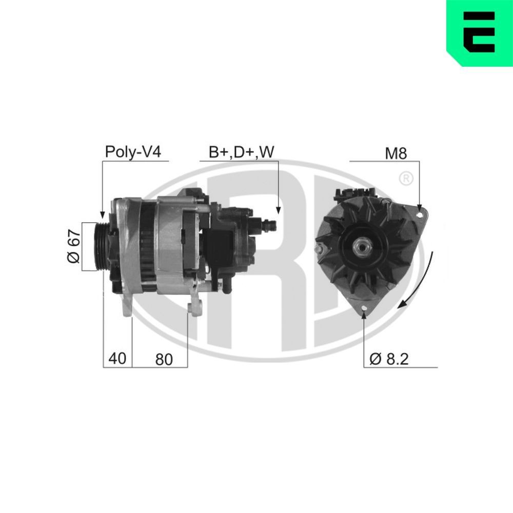 ERA Ģenerators 210210A ERA 210210A Ģenerators FORD Scorpio Mk1 Sedan (GGE) lēti