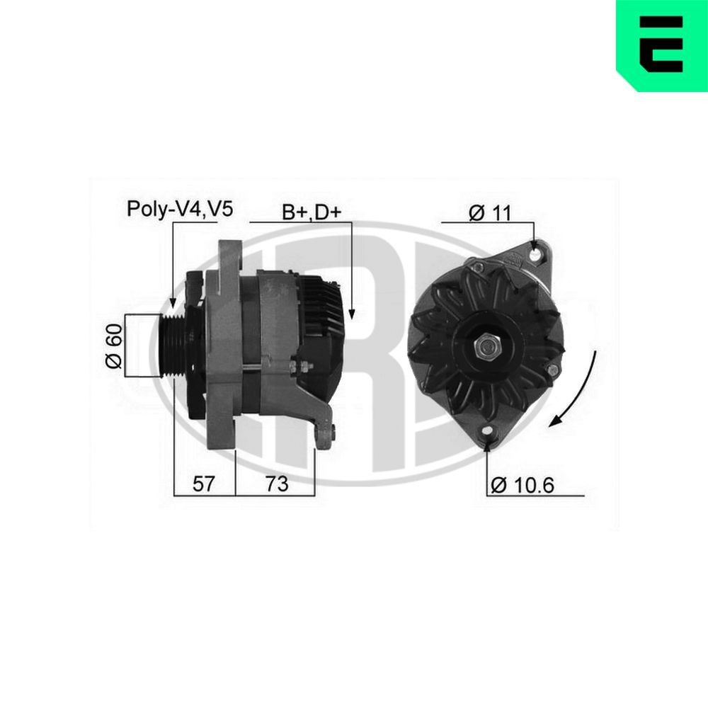 ERA Generator 210221A FIAT Fiorino II Pick-up (146) Generator ERA 210221A