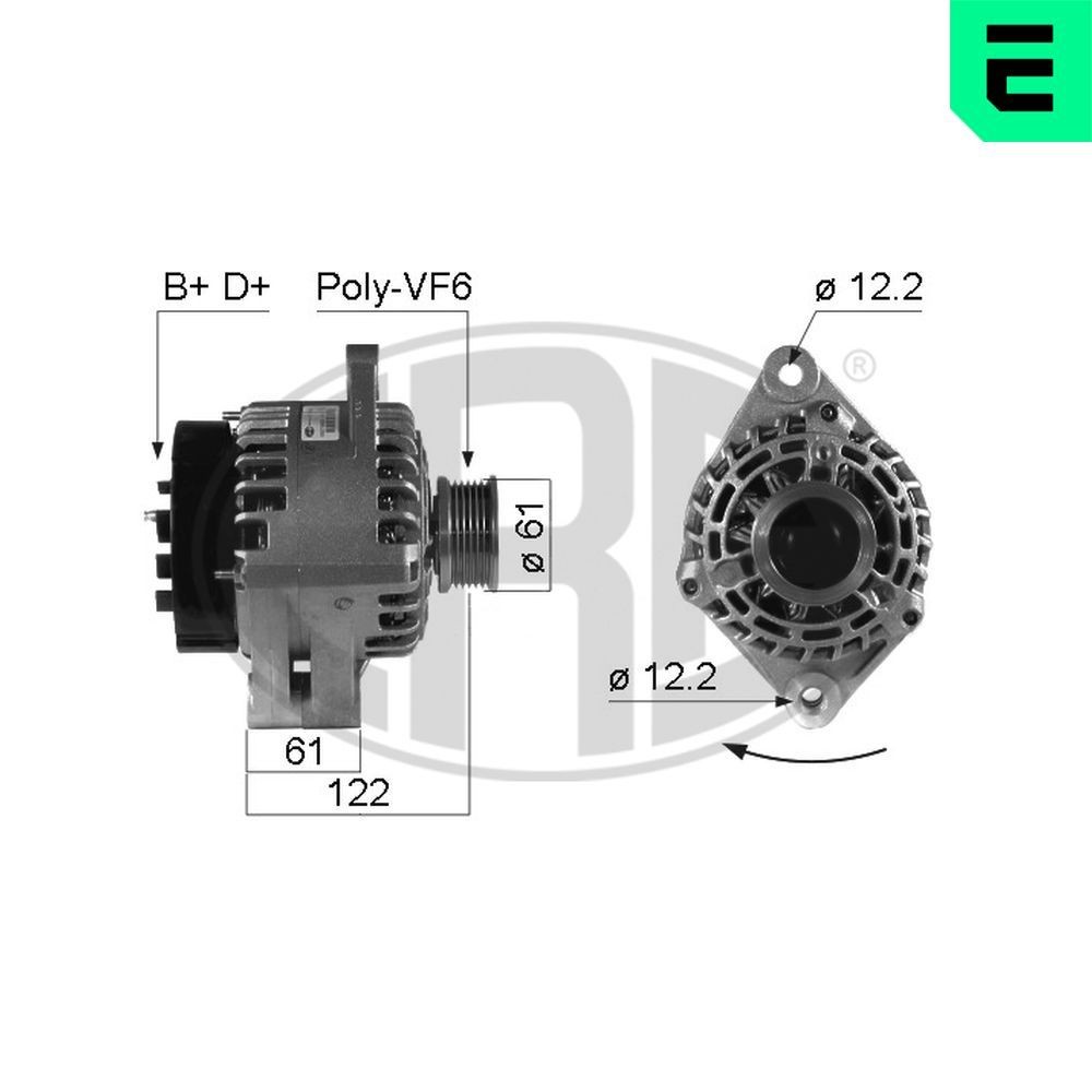 ERA Generator 210326A Generator starter ERA Fiat SEDICI 210326A