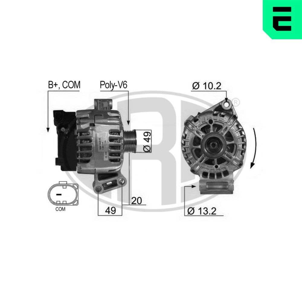 ERA Lichtmaschine 210430A ERA 210430A Lichtmaschine FORD KA+ Limousine (TK, FK) 1.5 Flexfuel 136 PS 2021