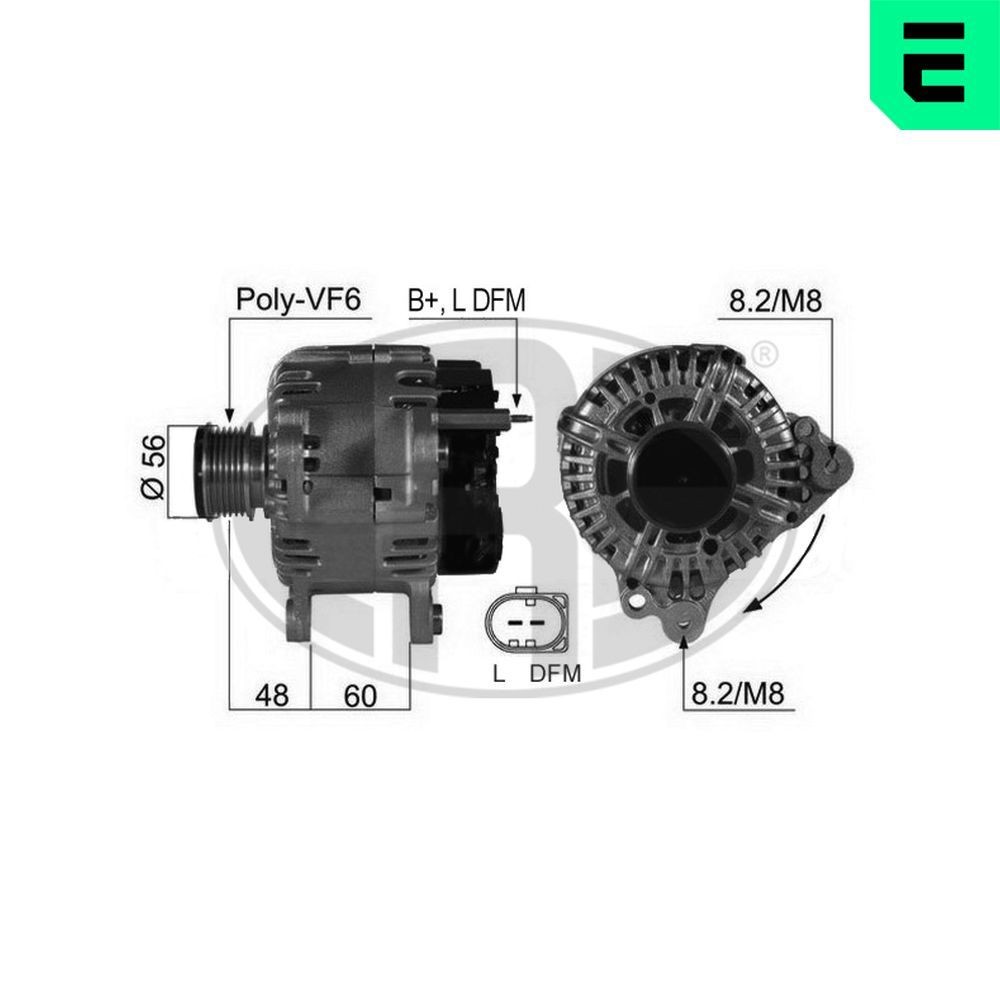 ERA Alternatore 210469A Alternatore ERA 210469A Ricambi elettrici Volkswagen Kombi T2 Camion pianale/Telaio