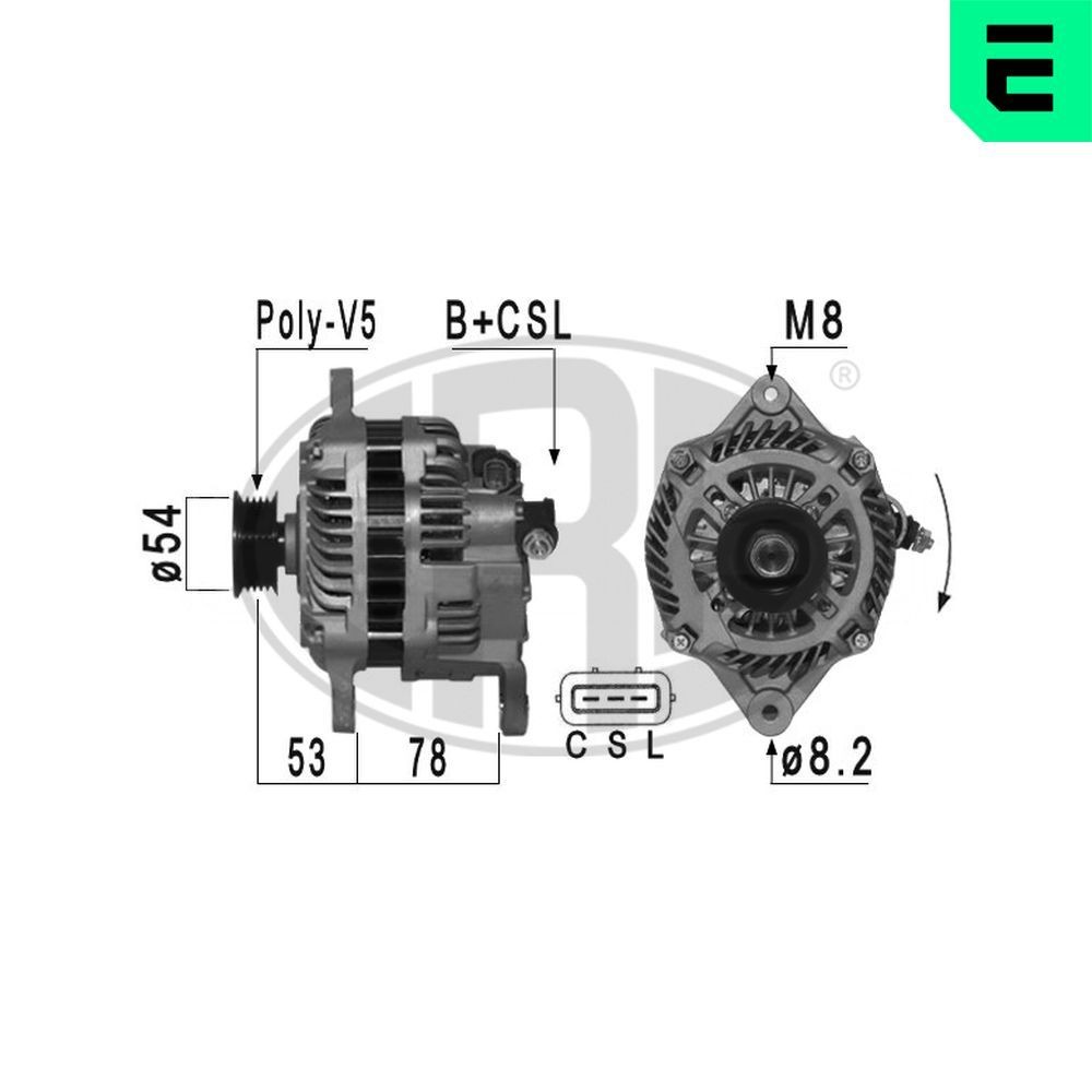 ERA Dynamo / Alternator 210955A ERA 210955A Dynamo / Alternator SUBARU Legacy IV Station Wagon (BP) 2.0 GT AWD (BP5) 258 Pk 2004