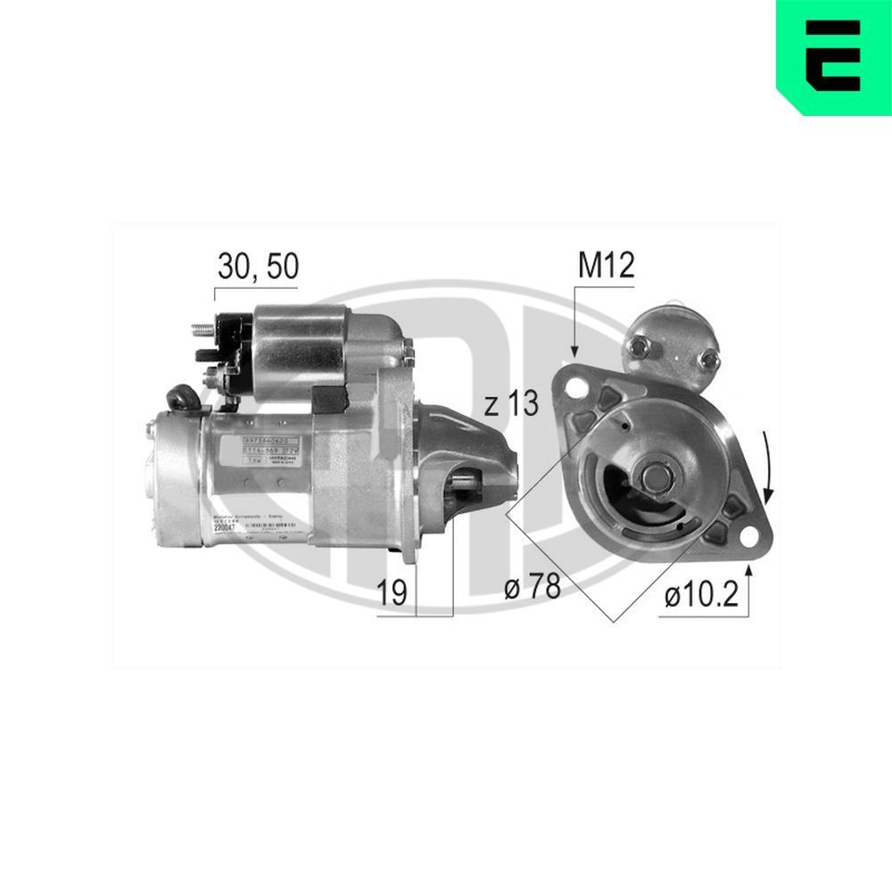 ERA Käynnistysmoottori 220047A 220047A ERA Starttimoottori Opel SINTRA hinta