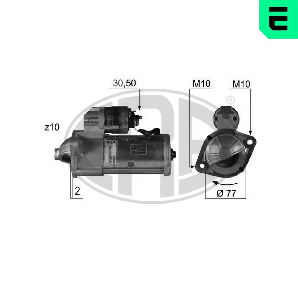 ERA Motorino avviamento 220349A ERA 220349A Motorino avviamento