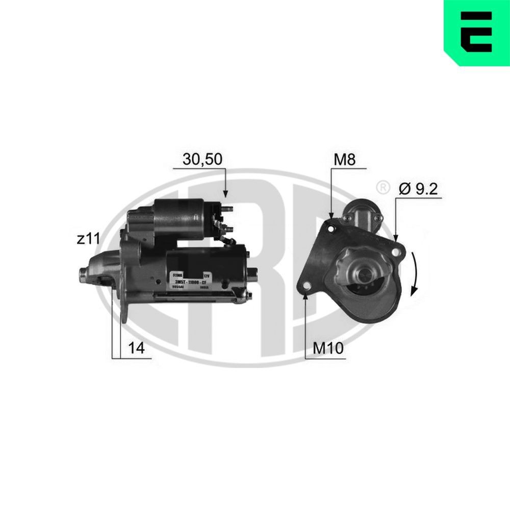 Starter motor ERA 220371A ERA 220371A 2016 FORD TOURNEO CONNECT starter motor replacement