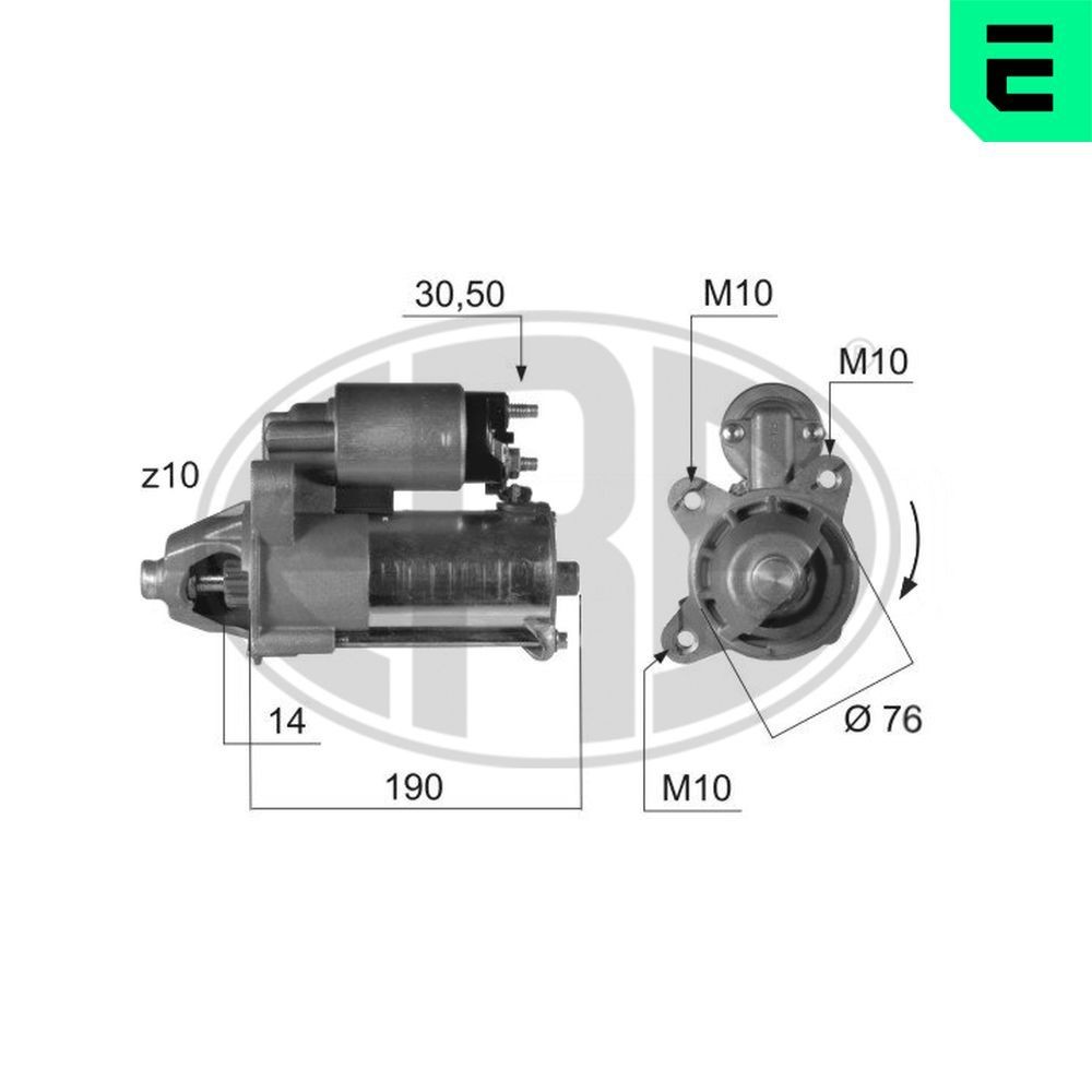 Startmotor ERA 220374A ERA 220374A: Starter voor de motor Ford TOURNEO CONNECT 2011