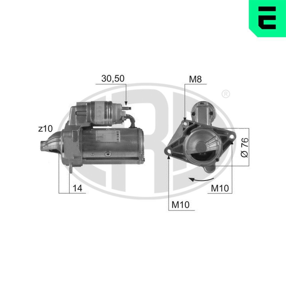 ERA Štartér 220453A Štartér ERA Renault SUPER 5 220453A