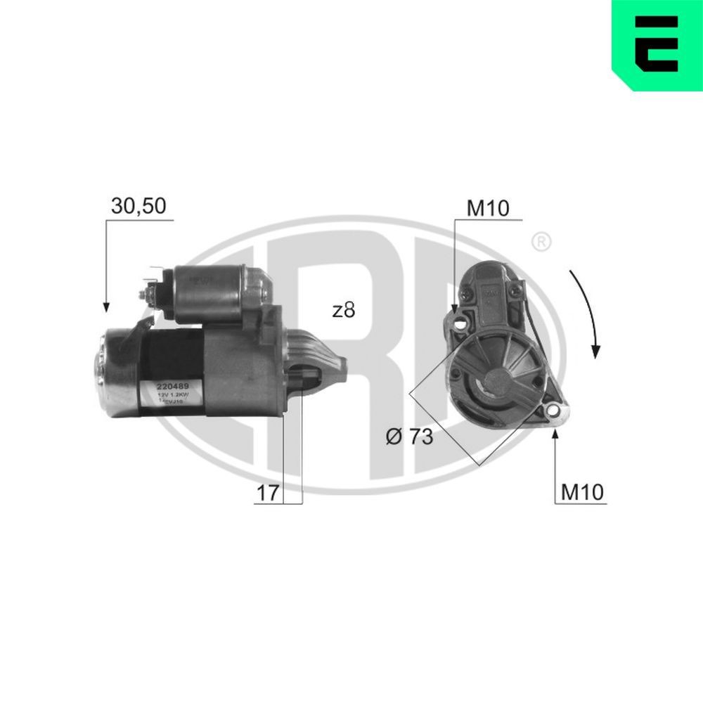 Käynnistysmoottori ERA 220489A ERA 220489A: Starttimoottori Kia SORENTO 2006