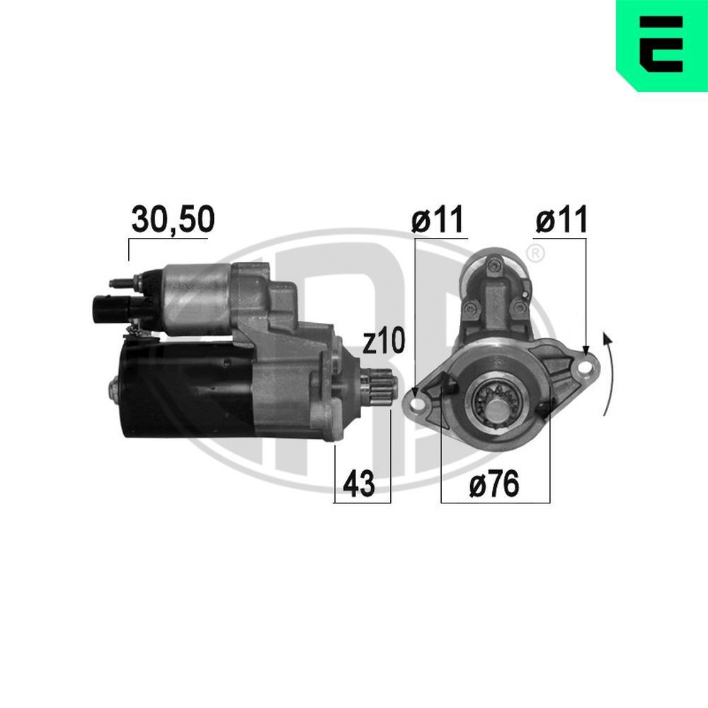 ERA Starter 220665A Starter motor ERA SHARAN 220665A billig