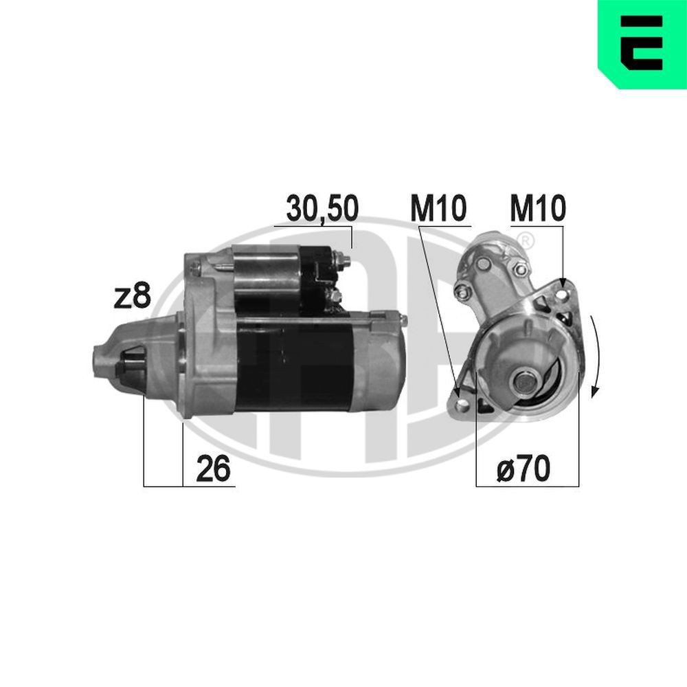 ERA Starter motor 220826A ERA 220826A ROVER 600 starter replacement