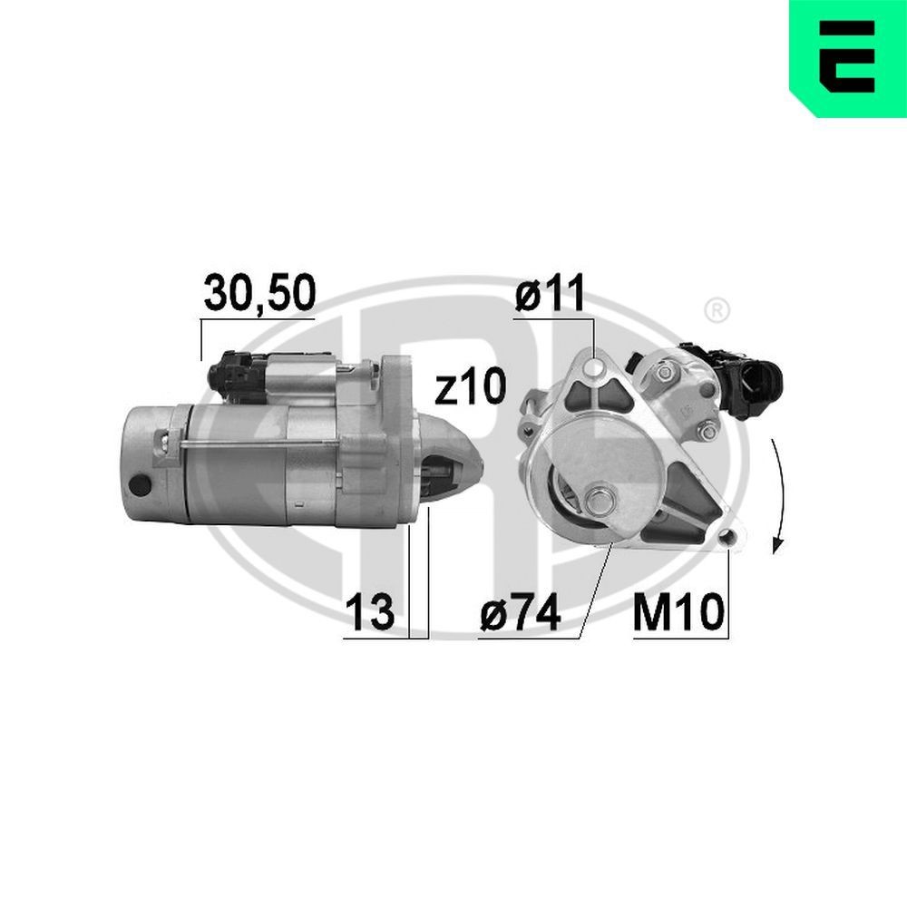 ERA Starter 220928A Starter motor ERA Toyota YARIS 220928A