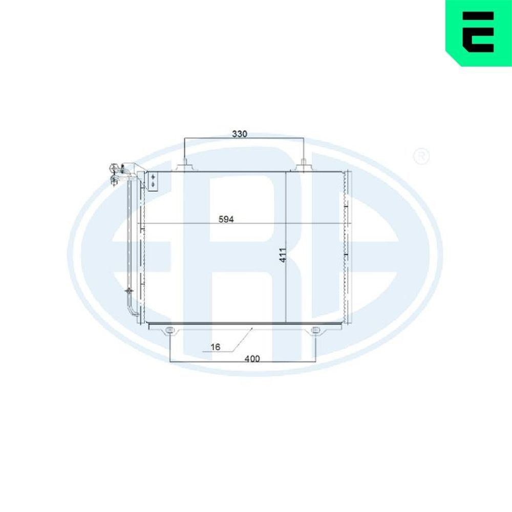 Condensor voor airco ERA 667239 ERA 667239 Airconditioning condensor MERCEDES-BENZ SLK 2000