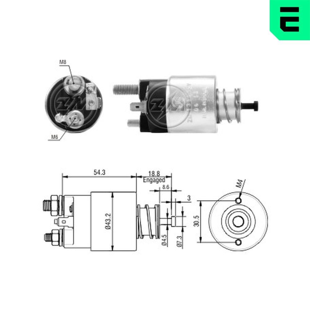 ERA Magneettikytkin, käynnistin ZM1391 Kia Pro Ceed JD startin solenoidi ERA ZM1391