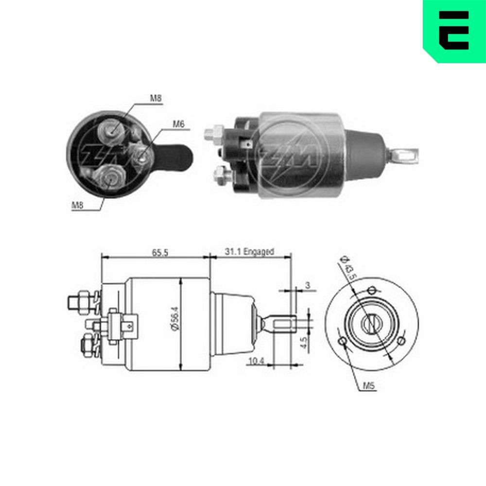 ERA Ievilcējrelejs, Starteris ZM1477 Startera ievilcējrelejs ERA CHRYSLER ZM1477