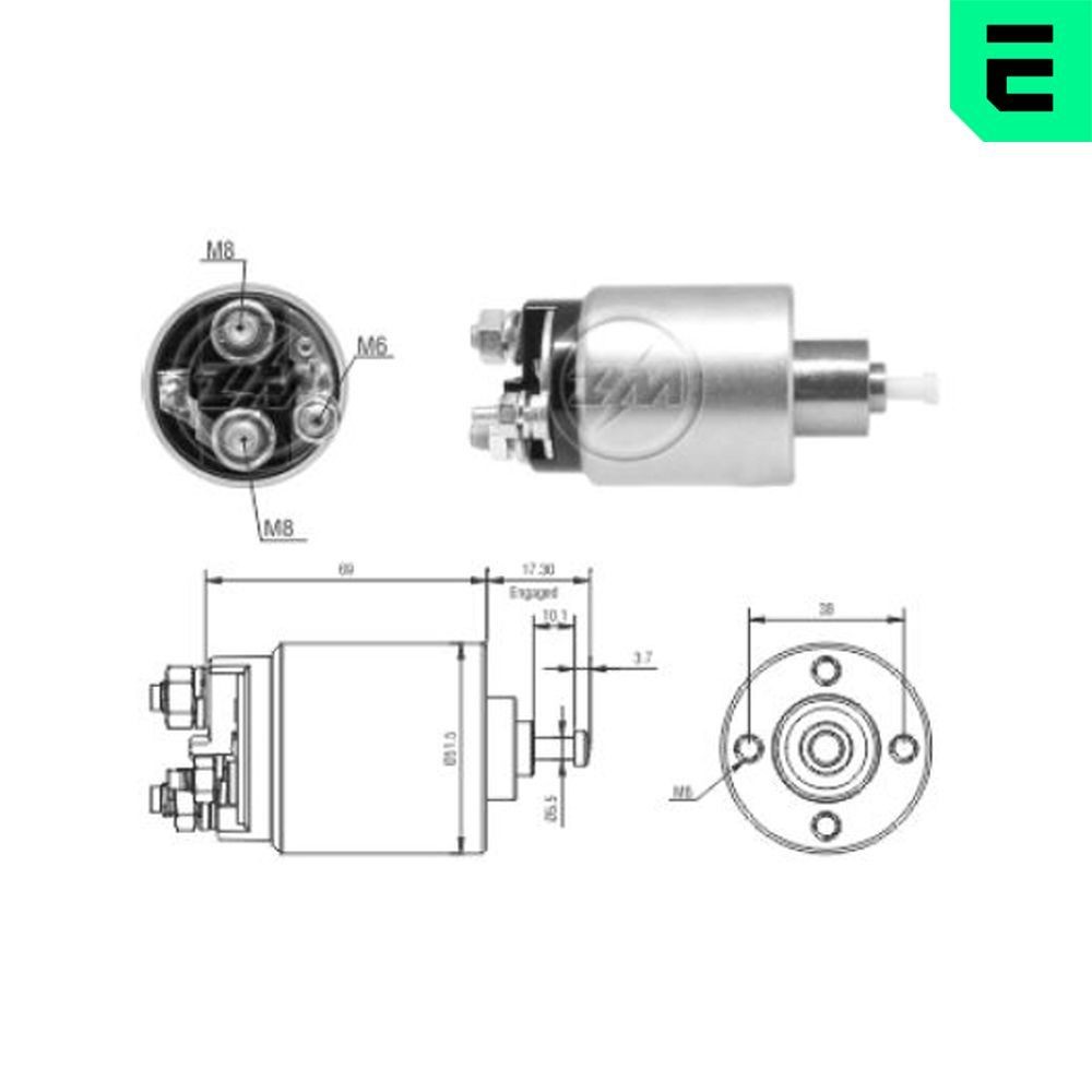 ERA Solenoid, startmotor ZM1961 VOLVO S70 (LS, 874) Solenoid startmotor ERA ZM1961
