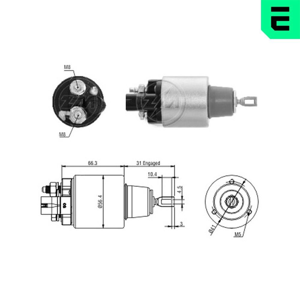 ERA Solenoid, startmotor ZM1979 ERA ZM1979 Solenoid startmotor Chrysler 300m LR original