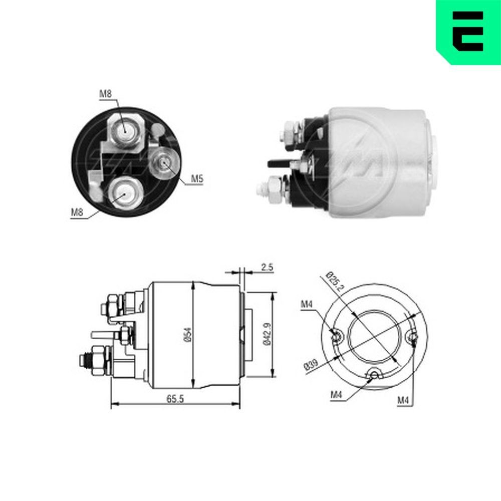 ERA Solenoid, startmotor ZM2494 Peugeot 308 CC Solenoid startmotor ERA ZM2494