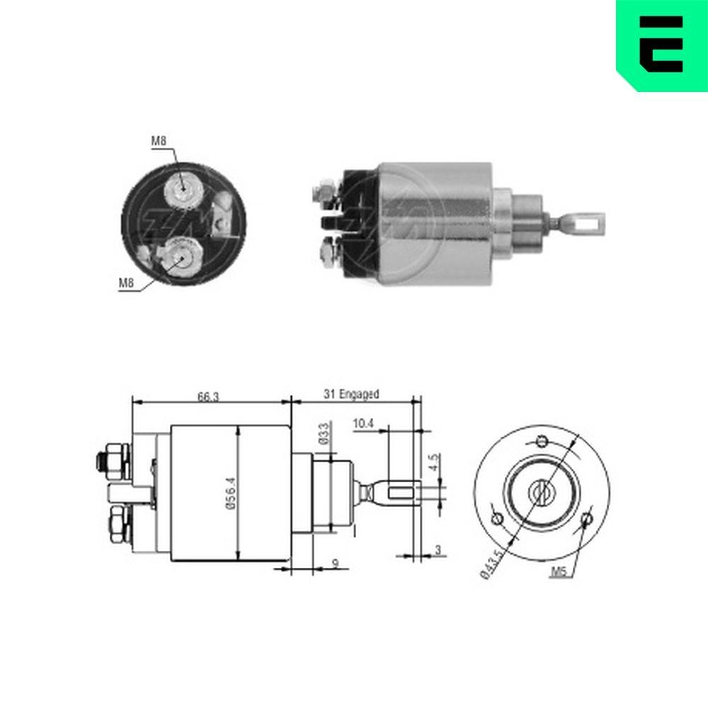 ERA Magneettikytkin, käynnistin ZM2873 ERA ZM2873 Porsche 911 993 startin solenoidi vaihto hinta