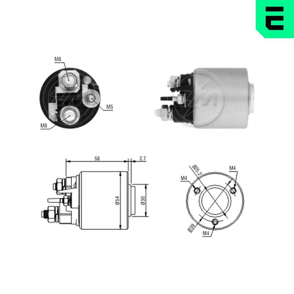 ERA Solenoid, startmotor ZM3494 ERA ZM3494 Solenoid startmotor Peugeot 309 I original
