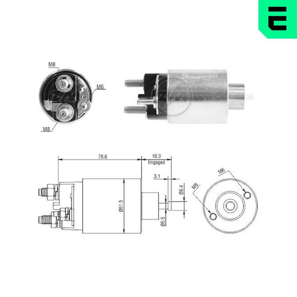 ERA Solenoid, startmotor ZM3795 ZM3795 Solenoid startmotor ERA VOLVO S80