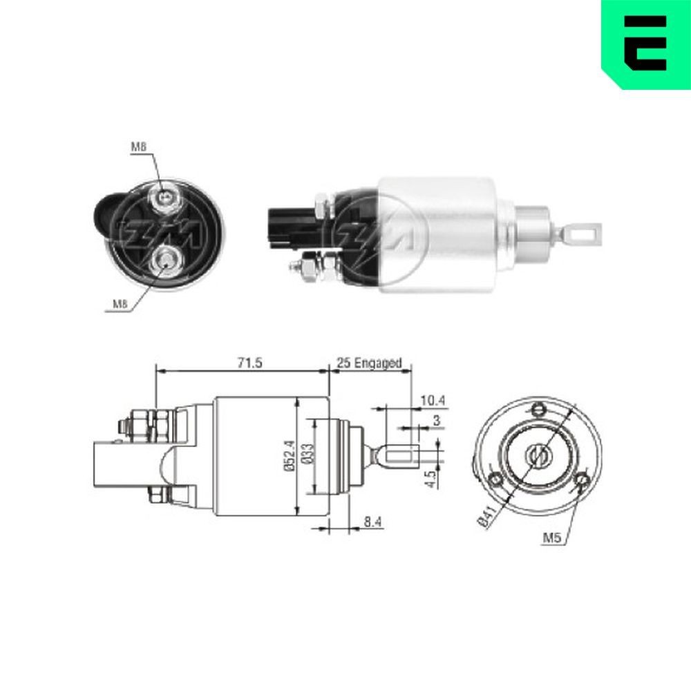 ERA Elektromagnetický spínač pre żtartér ZM381 ERA ZM381 Elektromagnetický spínač pre żtartér AUDI Coupe B3 (89, 8B) S2 quattro 230 KS 1996