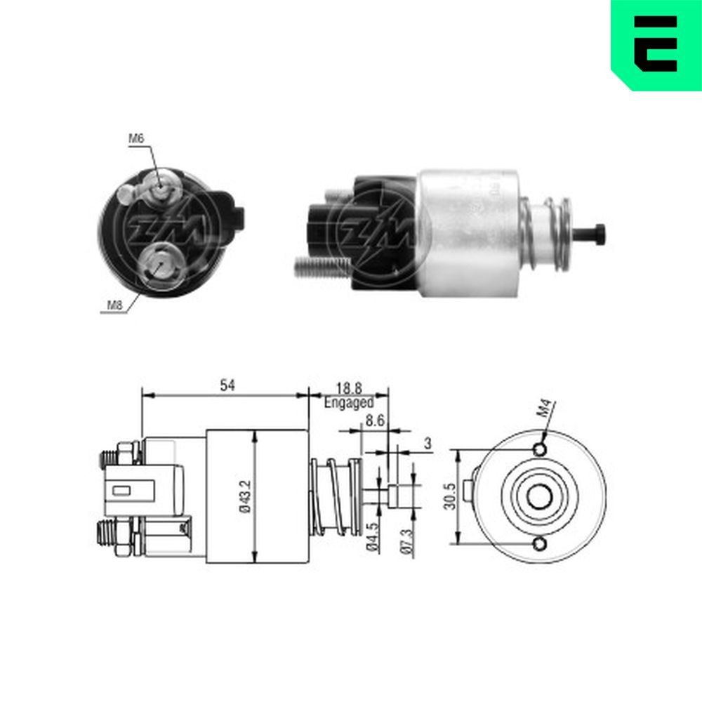 ERA Ievilcējrelejs, Starteris ZM391 ERA ZM391 Startera ievilcējrelejs Hyundai Santa Fe CM cena