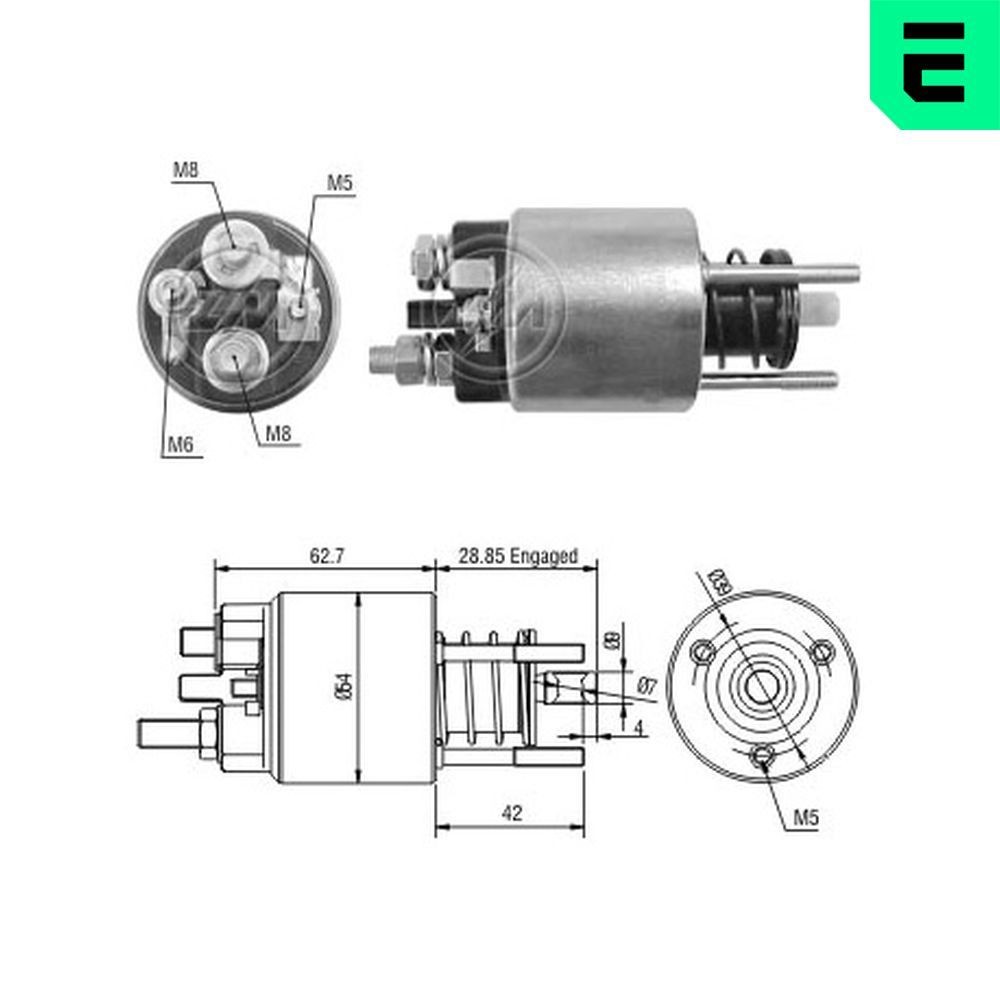 ERA Elektromagnetický spínač pre żtartér ZM396 ZM396 Cievka štartera ERA PORSCHE BOXSTER