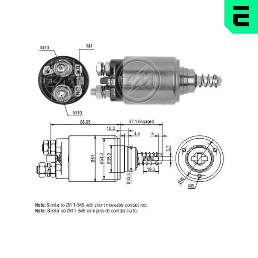 ERA Ievilcējrelejs, Starteris ZM545 cena Startera ievilcējrelejs RENAULT TRUCKS ZM545 ERA