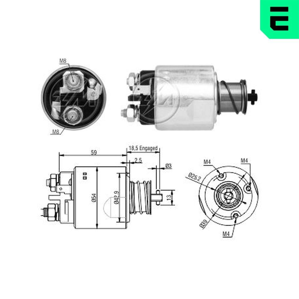 Solenoid, startmotor ERA ZM5491 ERA ZM5491: Solenoid startmotor Mitsubishi PAJERO SPORT 2019