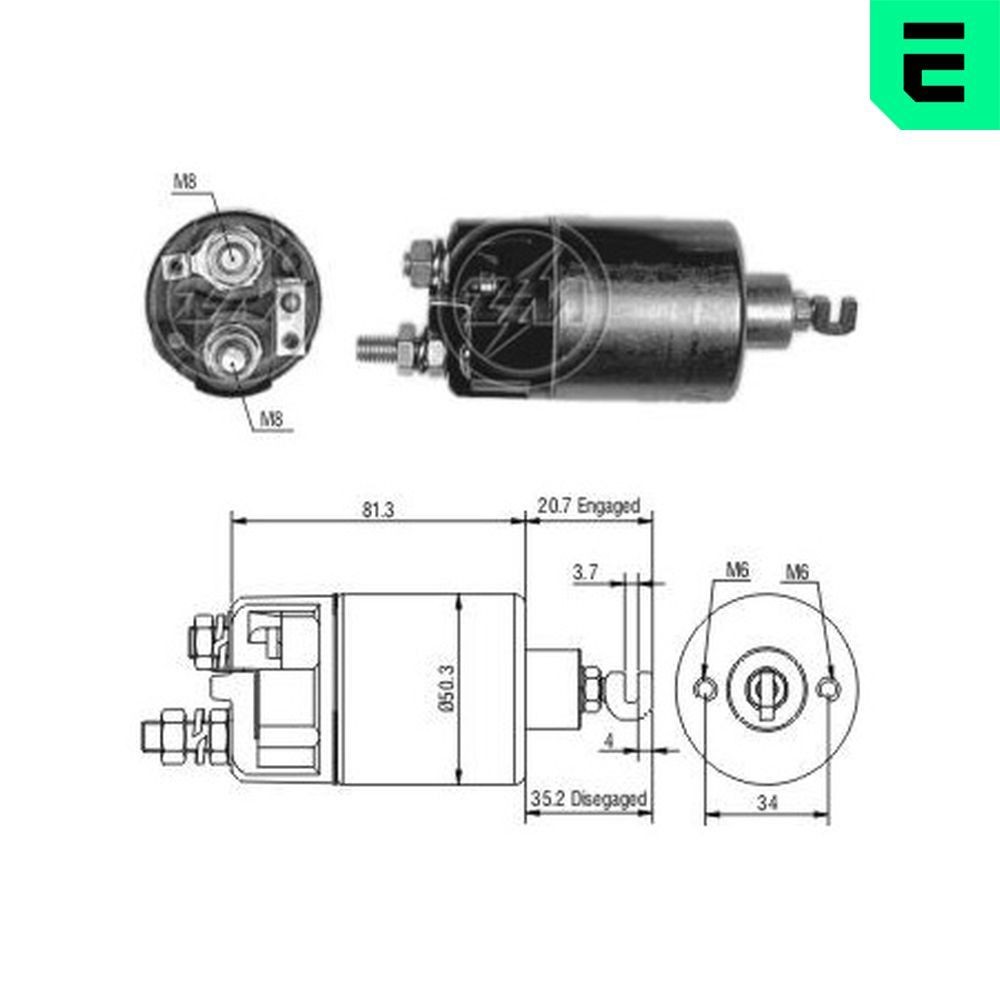 ERA Magneettikytkin, käynnistin ZM660 Alto IV (EF) startin solenoidi ERA ZM660