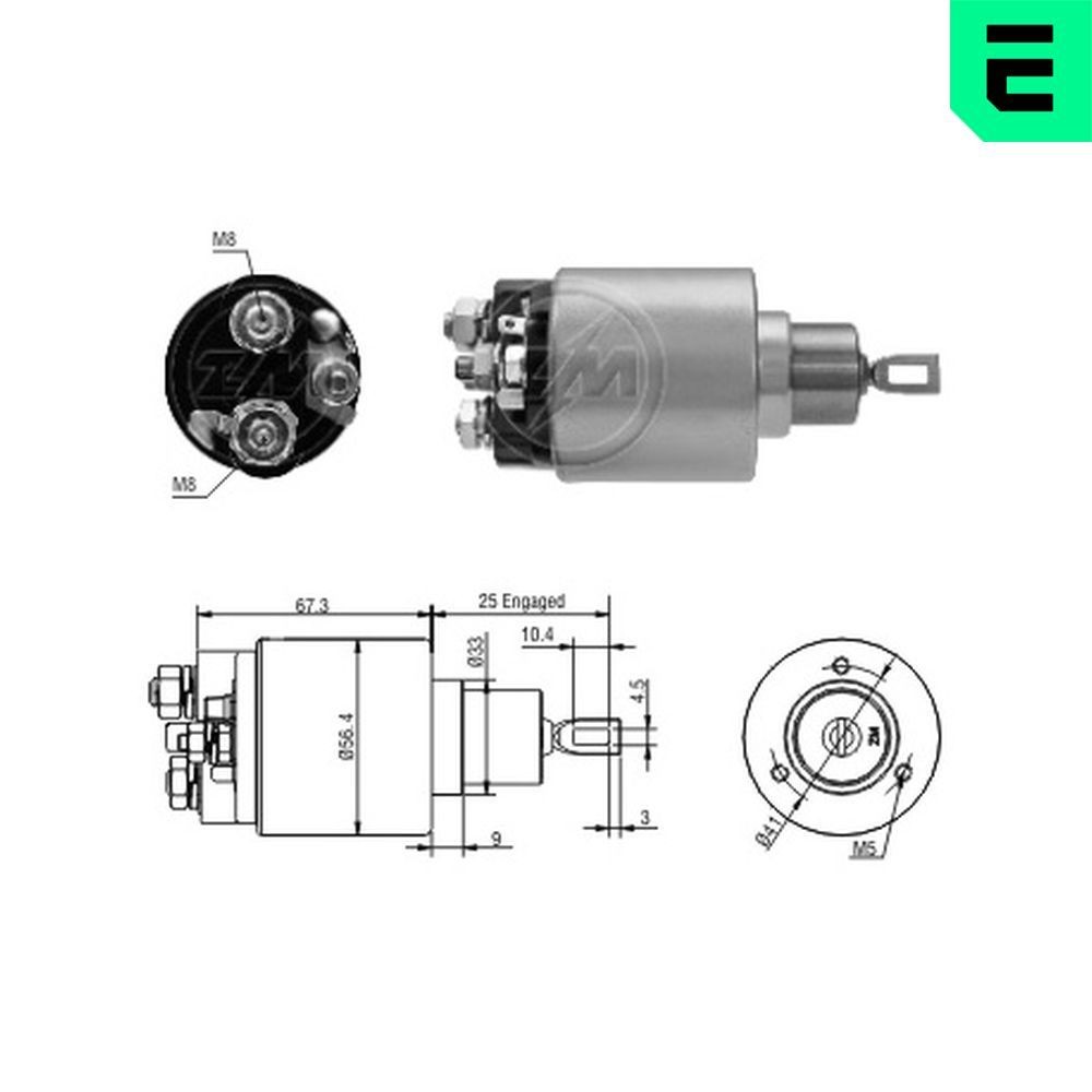 Solenoid, startmotor ERA ZM6775 ERA ZM6775: Solenoid startmotor Nissan ALMERA 2017
