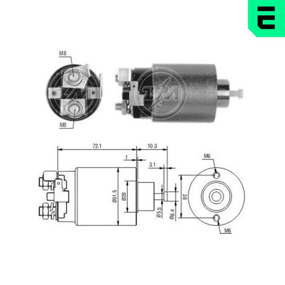 ERA Ievilcējrelejs, Starteris ZM698 ERA ZM698 Startera ievilcējrelejs Hyundai Santa Fe CM cena