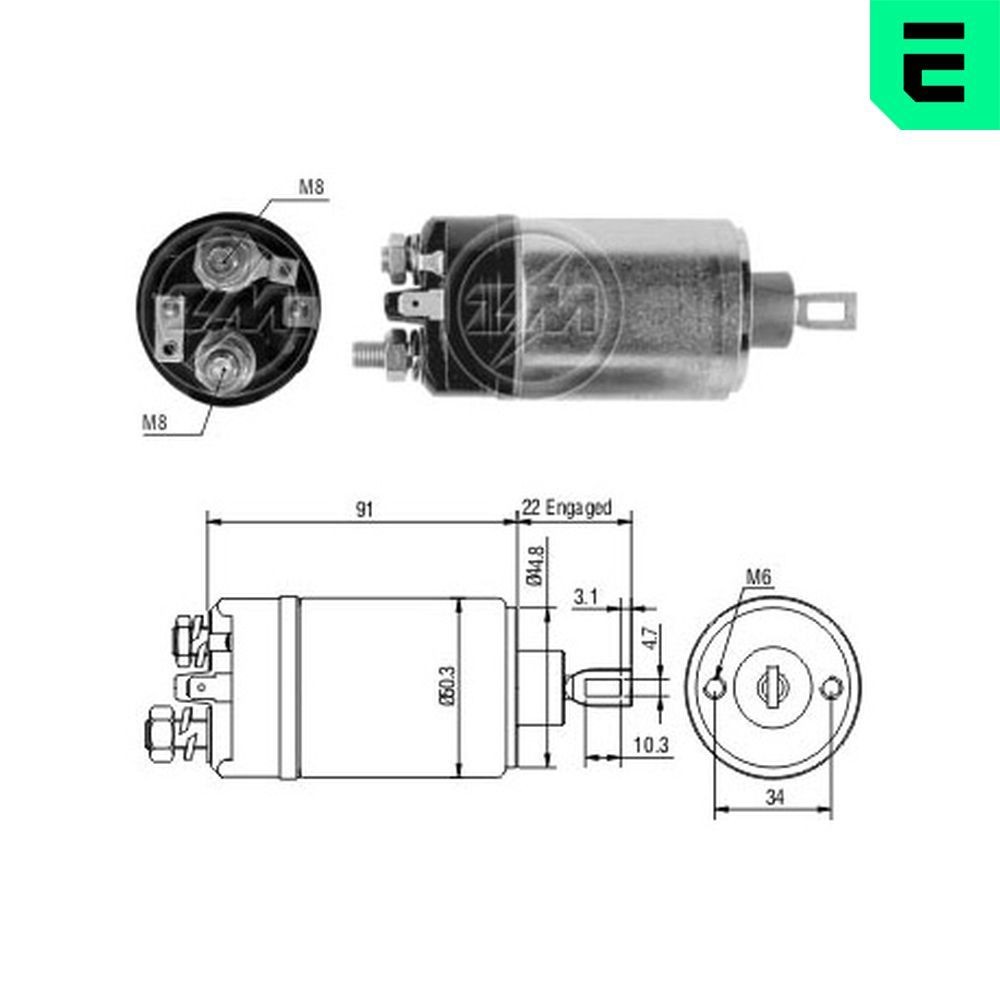 Startrelais ERA ZM726 ERA ZM726 Startmotorsolenoïde BMW 7-serie 2006