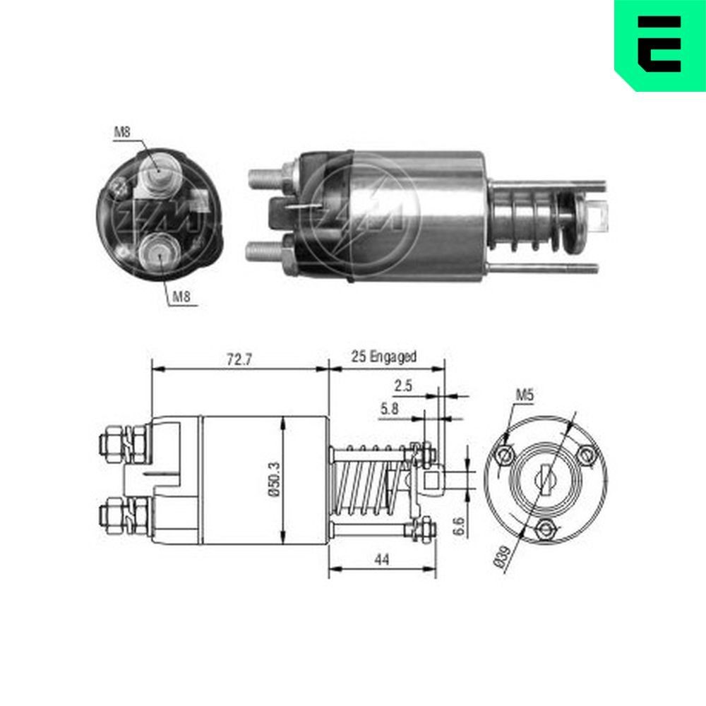 Magneettikytkin, käynnistin ERA ZM7651 ERA ZM7651: Solenoidi Fiat PANDA 2002